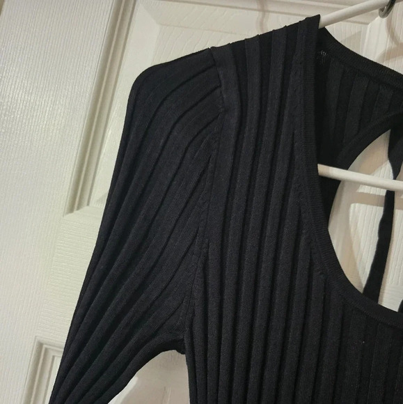 Prabal Gurung Pleated Sweater Sheath Dress, Back Cut-Out, Midi, Colorblock, EUC! - Picture 7 of 13